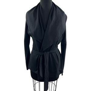 TAKASHIMAYA YEOHLEE Black Tie Waist Jacket Oversized Collar Long Sleeves  VTG